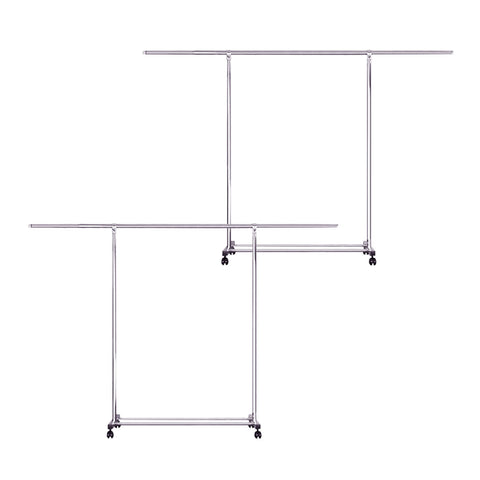 SOGA 2X 240cm Stainless Steel Floor-Standing Clothes Rack - Durable and Space-Saving Laundry Organizer