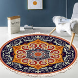 SOGA 2X 90cm Round Mandala Ethnic Style Round Carpet, Anti-slip Doormat, Home Decor