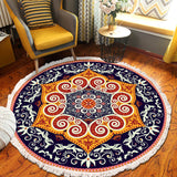 SOGA 2X 90cm Round Mandala Ethnic Style Round Carpet, Anti-slip Doormat, Home Decor