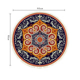 SOGA 2X 90cm Round Mandala Ethnic Style Round Carpet, Anti-slip Doormat, Home Decor