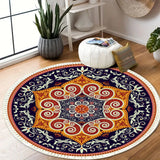 SOGA 2X 90cm Round Mandala Ethnic Style Round Carpet, Anti-slip Doormat, Home Decor