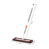 SOGA 80x12 Coffee Microfiber Flat Mop Floor Cleaning Pads Rotating Dust Remover