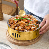 SOGA 28cm Dry Pot with Hammered Texture Natural Gold Color for a  Kitchen Essential