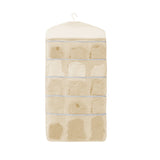 SOGA Beige Double Sided Hanging Storage Bag Underwear Bra Socks Mesh Pocket Hanger Home Organiser