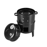 SOGA 2X 3 in 1 Barbecue Smoker Outdoor Charcoal BBQ Grill Camping Picnic Fishing