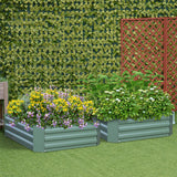 SOGA 2X 120X90cm Rectangle Galvanised Raised Garden Bed Vegetable Herb Flower Outdoor Planter Box