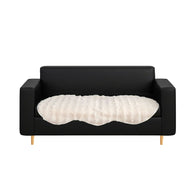 SOGA Three-seater White Faux Fur Throw Blanket 90x210cm Polyester