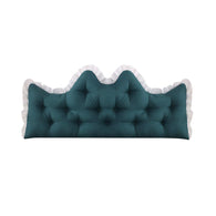 SOGA 90cm Crown Pillow Tufted Teal Headboard Cushion for Bed