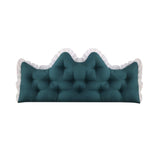 SOGA 90cm Crown Pillow Tufted Teal Headboard Cushion for Bed