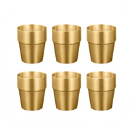 SOGA 175ml Stainless Steel Cups Set of 6 Reusable Durable Gold Drinking Tumblers