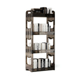 SOGA 38x24cm Black 3 Tier Bookshelf & Cosmetic Storage Organizer Trolley Rack