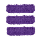 SOGA 3X 90x22 Purple Microfiber Flat Mop Floor Cleaning Pads Rotating Dust Remover