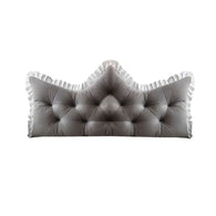 SOGA 90cm Crown Pillow Tufted Grey Headboard Cushion for Bed