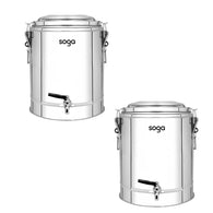 SOGA 2X 50L Stainless Steel Insulated Stock Pot Dispenser Hot & Cold Beverage Container With Tap