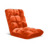 SOGA Floor Recliner Folding Lounge Sofa Futon Couch Folding Chair Cushion Orange