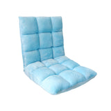 SOGA Floor Recliner Collapsible Lounge Sofa Couch Folding Chair Cushion Light Blue