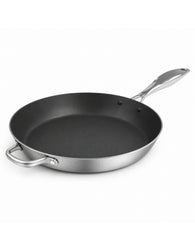 SOGA Stainless Steel Fry Pan 36cm Frying Pan Induction FryPan Non Stick Interior