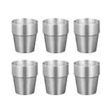 SOGA 260ml Stainless Steel Cups Set of 6 Reusable Durable Silver Drinking Tumblers