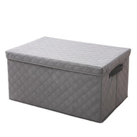 SOGA Small Grey Non-Woven Diamond Quilt Grid Fabric Storage/Organizer Box