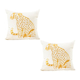 SOGA 2X 45cm Throw Pillow White Light Luxury with Golden Leopard Design Decorative Square Cushion Home Decor