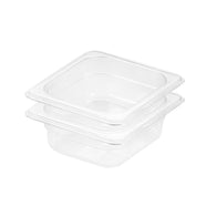 SOGA 65mm Clear Gastronorm GN Pan 1/6 Food Tray Storage Bundle of 2