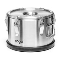 SOGA 15L 304 Stainless Steel Insulated Food Carrier Warmer Container with Anti Slip Rubber Bottom