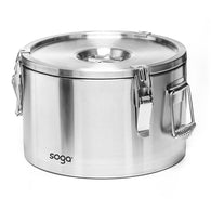 SOGA 10L 304 Stainless Steel Insulated Food Carrier Warmer Container