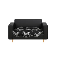 SOGA Two-Seater Black Horse Print 90x180cm Throw Blanket Sofa Cover