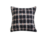 SOGA 50cm Modern Plaid Pattern Blush Pink Gray Decorative Throw Pillow