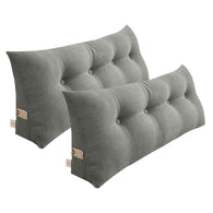 SOGA 2X 120cm Grey Triangular Wedge Bed Pillow Headboard Backrest Bedside Tatami Cushion Home Decor