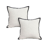 SOGA 2X 50cm Classic Natural Linen Black Piped Edge Decorative Throw Pillow