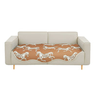 SOGA Four-Seater Orange Horse Print 90x260cm Throw Blanket Sofa Cover