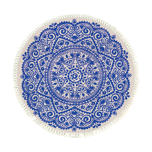 SOGA 120cm Mandala Round Tapestry Indian Area Rug for Living Room Lounge Anti-slip Doormat Home Decor