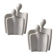 SOGA 2X Ornament Set of 2 Abstract Human Figurine Sculptures Minimalist Modern Art Statues for Home Décor