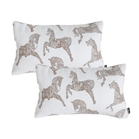 SOGA 2X 35cm White Decorative Horse Pattern Cushion Throw Pillow