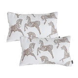 SOGA 2X 35cm White Decorative Horse Pattern Cushion Throw Pillow