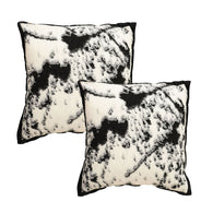 SOGA 2X 45cm Light Vintage Leopard Print Black & White Ink Splatter Wide-Edge SquareThrow Pillow