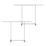 SOGA 2X 240cm Stainless Steel Floor-Standing Clothes Rack - Durable and Space-Saving Laundry Organizer