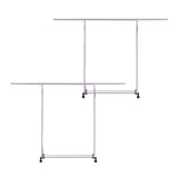 SOGA 2X 240cm Stainless Steel Floor-Standing Clothes Rack - Durable and Space-Saving Laundry Organizer