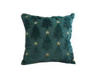 SOGA 45cm Teal Christmas Tree Gold Star Holiday Pillow