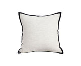 SOGA 50cm Classic Natural Linen Black Piped Edge Decorative Throw Pillow