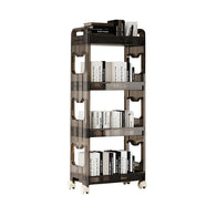 SOGA 38x24x90cm Black 4 Tier Bookshelf & Cosmetic Storage Organizer Trolley Rack