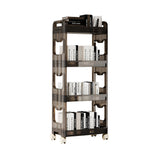 SOGA 38x24x90cm Black 4 Tier Bookshelf & Cosmetic Storage Organizer Trolley Rack