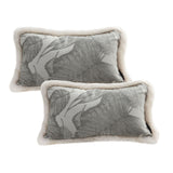 SOGA 2X 30cm Wabi-sabi Rectangular Raised Embroidery Leaf & Lumbar Throw Pillow