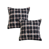 SOGA 2X 50cm Modern Plaid Pattern Blush Pink Gray Decorative Throw Pillow