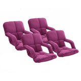 SOGA 4X Foldable Lounge Cushion Adjustable Floor Lazy Recliner Chair with Armrest - Magenta