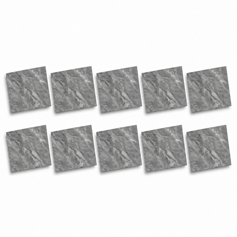 SOGA Peel & Stick Floor and Wall Tiles 30 x 30cm 10 Pack Grey Faux Marble
