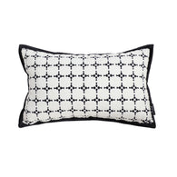SOGA 35cm Moroccan Black Cross Pattern Black Trim Decorative Throw Pillow