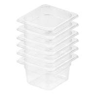 SOGA 100mm Clear Gastronorm GN Pan 1/6 Food Tray Storage Bundle of 6