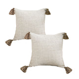 SOGA 2X 45cm Beige Pillow Textured Throw Cover Luxurious Rib Knit Ribbed Cotton Throw Pillow